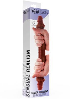 Двосторонній фалоімітатор з крайнім тілом ToyJoy Get Real коричневий, 35 см
