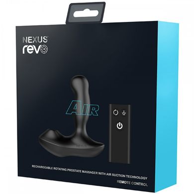 Массажер простаты с вибрацией и вакуумной стимуляцией Revo Air Nexus, силиконовый, черный, 14 х 3.4