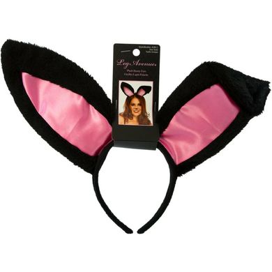 Вушки кролика One Size Plush Bunny Rabbit Ears Headband від Leg Avenue, рожево-чорні