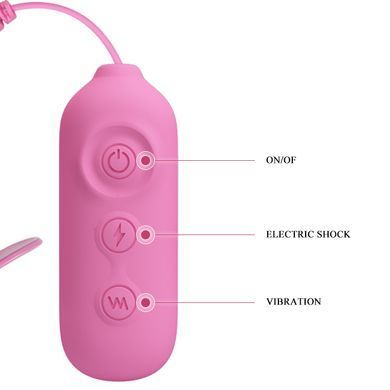 Віброзатискачі для сосків Pretty Love Nipple Clip з електростимуляцією, рожеві