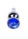Анальна пробка з полірованого алюмінію з каменем Plug-Jewellery Dark Silver BUTT PLUG-Dark Blue