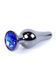 Анальна пробка з полірованого алюмінію з каменем Plug-Jewellery Dark Silver BUTT PLUG-Dark Blue