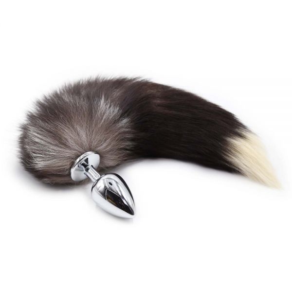 F61280 Анальная пробка с хвостом Енот, Raccoon Tail M