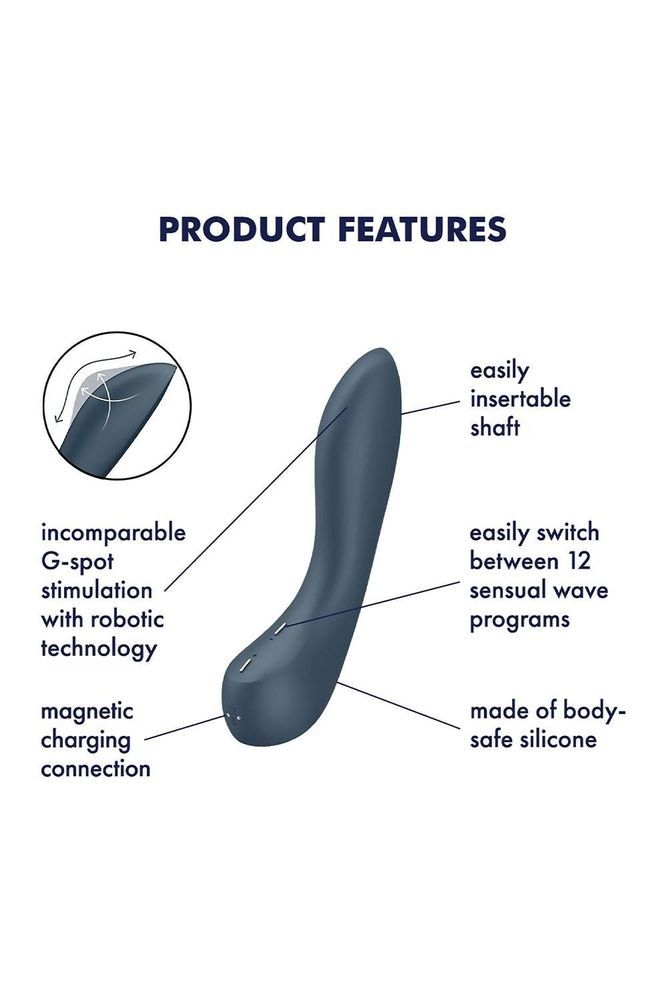 Вибратор с механизмом движения вверх и вниз Satisfyer G-Spot Wave 4 серый