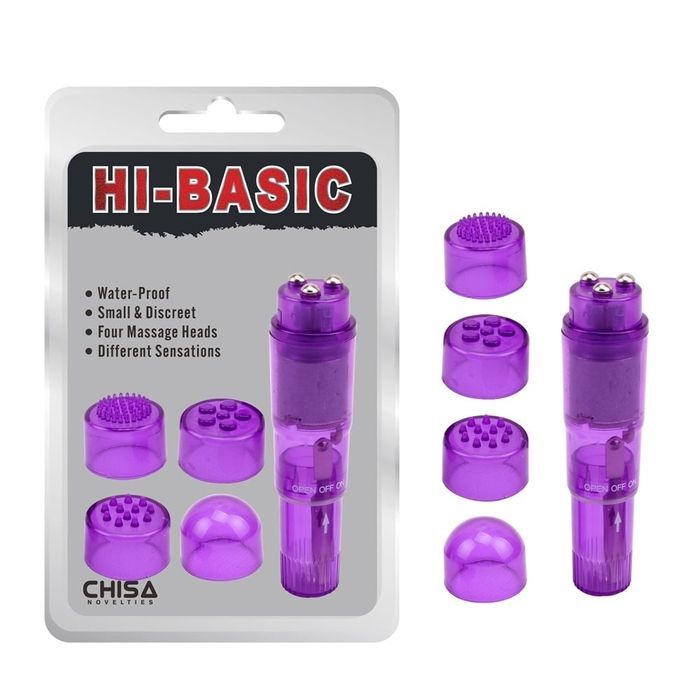 Вібратор&nbsp;кліторальний&nbsp;з&nbsp;насадками, фіолетовий, Chisa&nbsp;Hi-Basic