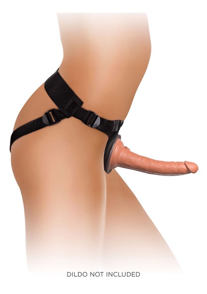Кріплення для страпону вакуумне Pipedream King Cock Elite Body Dock на ременях, коричневе з чорним