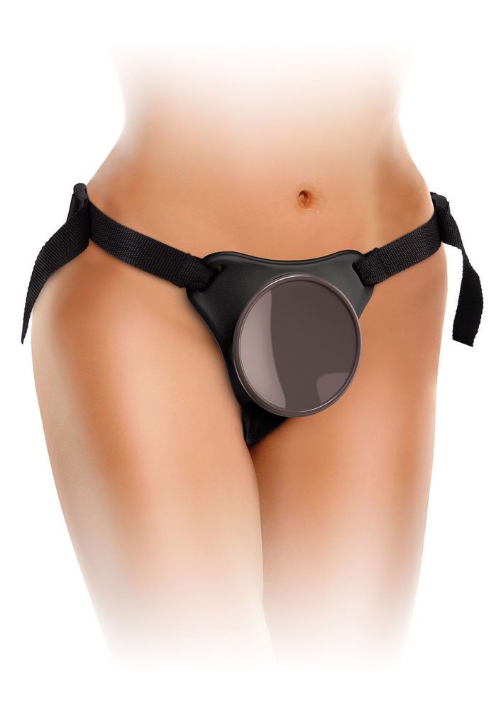 Кріплення для страпону вакуумне Pipedream King Cock Elite Body Dock на ременях, коричневе з чорним