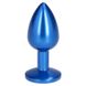 Анальная пробка с камнем голубая Plug Pleasure Night размер S