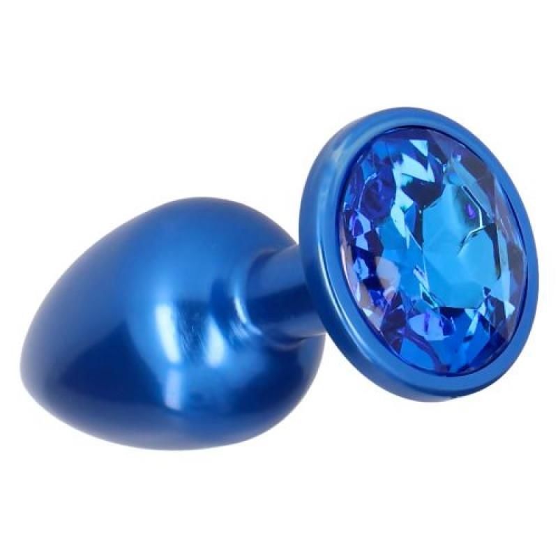Анальна пробка з блакитним каменем Plug Pleasure Night розмір S