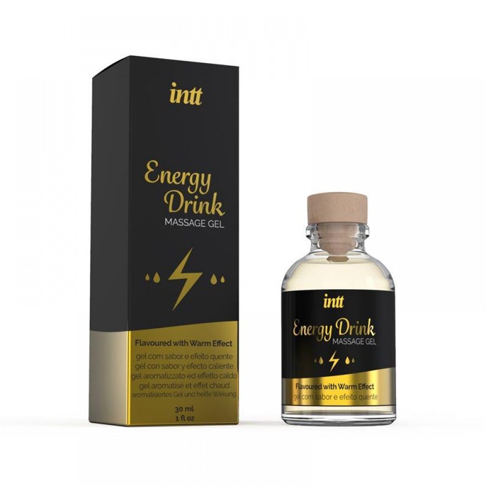 Масажний гель зі зігрівальним ефектом Intt Energy Drink зі смаком енергетичного напою, 30 мл