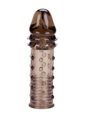 Насадка на пенис рельефная Adonis Extension увеличение +2 см, 16 см х 3.7 см