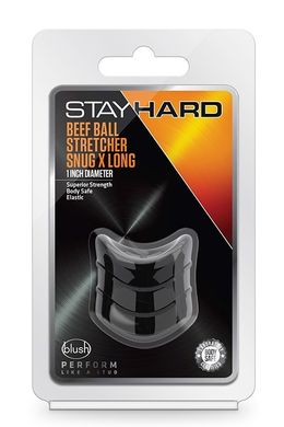 Эрекционное кольцо STAY HARD BEEF BALL STRETCHER SNUG XLONG Черное, 3.8 х 2.5 см