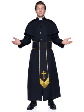 Костюм католического священника Leg Avenue Priest 2 предмета, черный, M/L