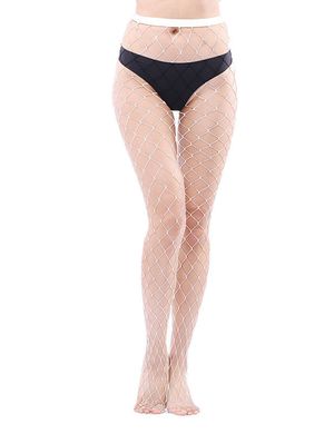 Колготки в крупную сеточку Star Night Fence Net Pantyhose белые XS-M