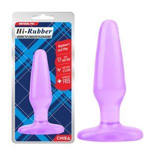 Анальна пробка на присосці Chisa Hi-Rubber бузкова