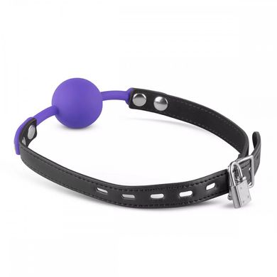 Кляп-шарик с замком на ключ XOXO, фиолетовый