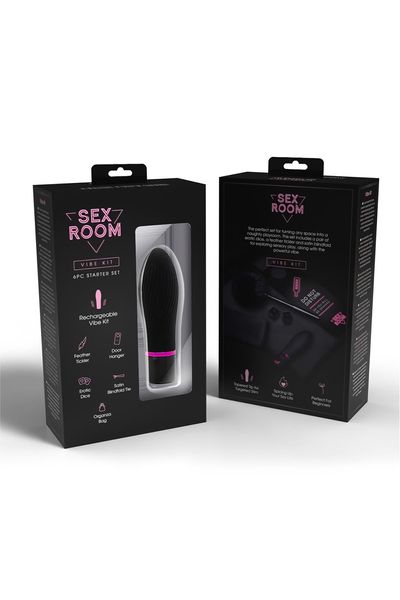 Набор девайсов для секс игр Dream Toys Sex Room Vibe Kit, 6 предметов, черный/розовый