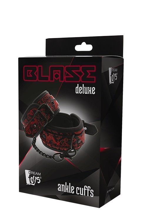 Оковы на ноги Dream Toys Blaze Deluxe черные с красной вышивкой