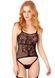 Бодистокинг ажурный Daring Intimates с имитацией подтяжек и чулков, черный