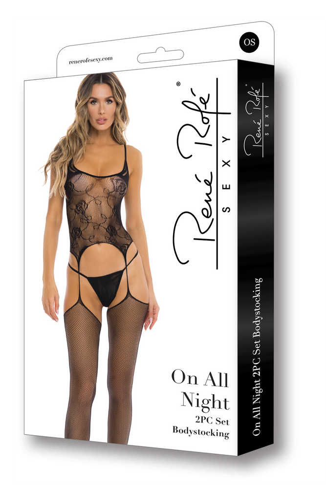 Комбинезон ON ALL NIGHT 2PC SET BODYSTOCK BLACK, OS