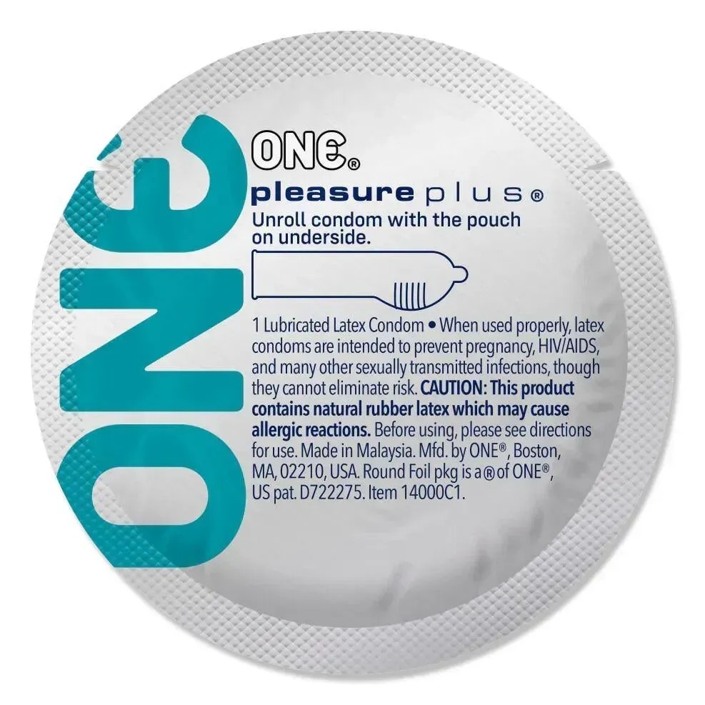 Презерватив латексний One Pleasure Plus із внутрішніми ребрами, 1 шт.