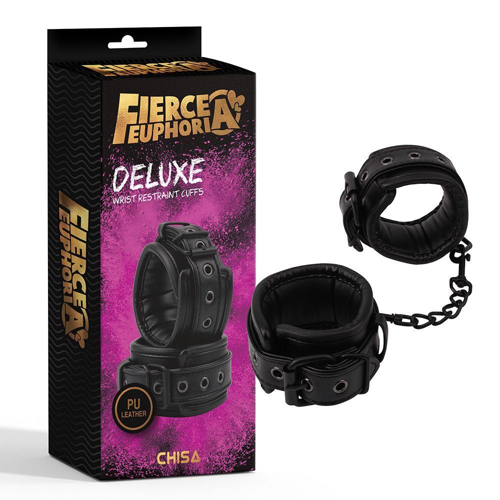 Наручники Chisa Fierce Euphoria Deluxe, черные