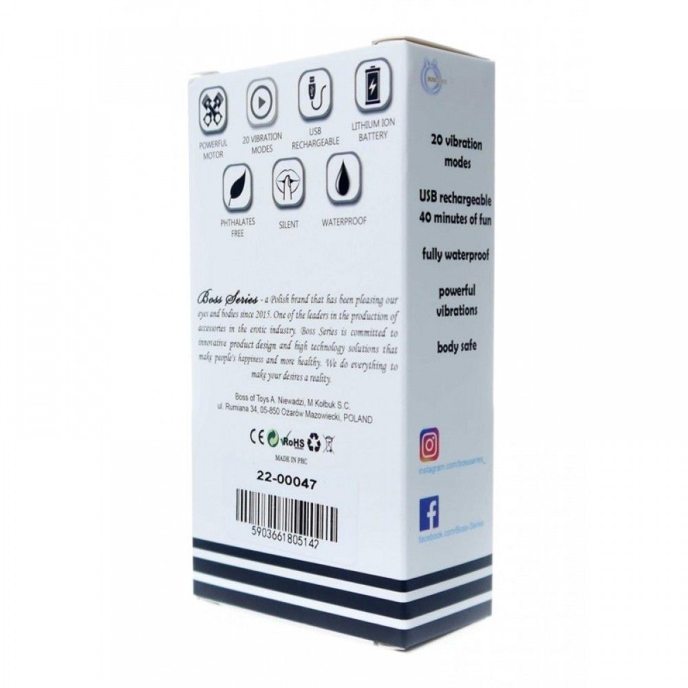 Вибропуля перезаряжаемая BOSS SERIES, золотая