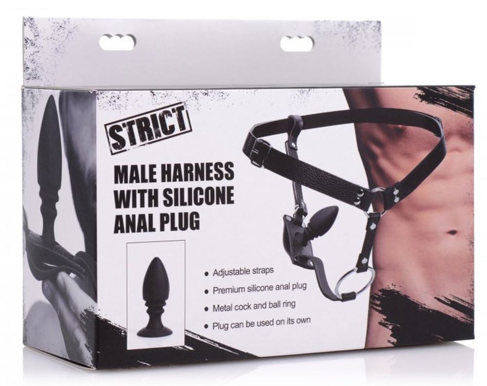 Портупея труси з кільцем на член Harness With Cock Ring And Anal Plug та анальною пробкою