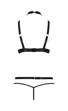 Комплект белья с чокером и стреп-лентами LAMIS SET black S/M - Passion