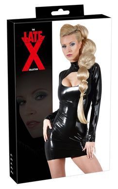 Платье из латекса LateX с длинным рукавом, черное, L