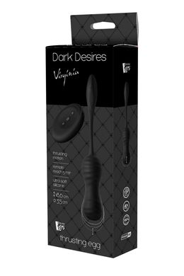 Віброяйце з пультом керування Dream Toys Dark Desires Virginia чорний, 18.6 х 3.5 см