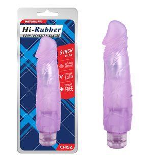 Вибратор&nbsp;реалистик на батарейках Chisa Hi-Rubber, фиолетовый