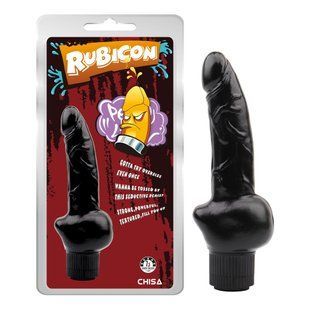 Вибратор реалистичный Chisa Rubicon на батарейках, черный, 19 х 3.7 см