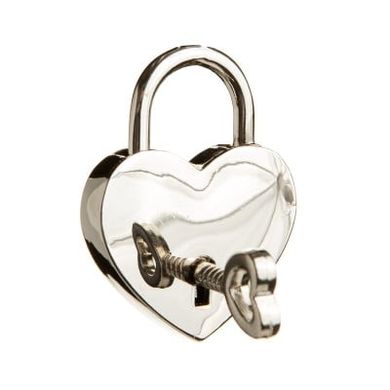 Ошейник из металлической цепи с замком в виде сердечка DS Fetish, серебристый