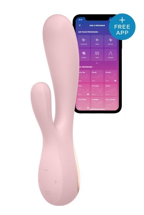 Вібромасажер кролик SATISFYER MONO FLEX з підключенням до додатку, рожевий