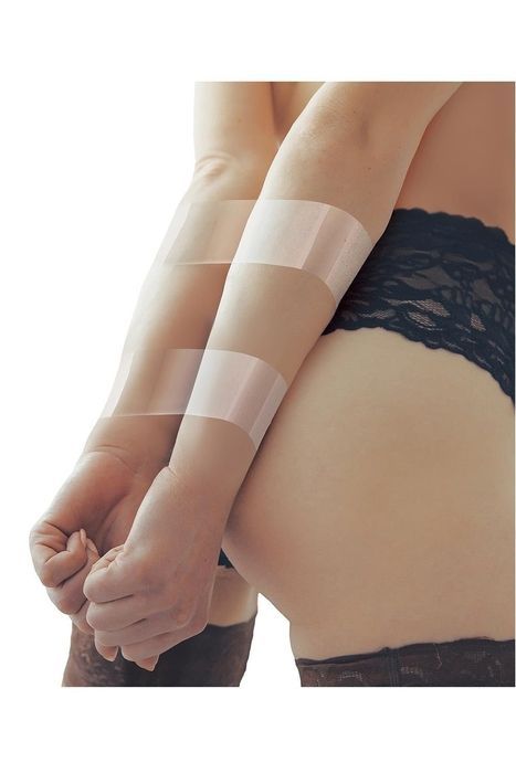 Набор из двух прозрачных лент разных по ширине WhipSmart Bondage Tape и черная маска