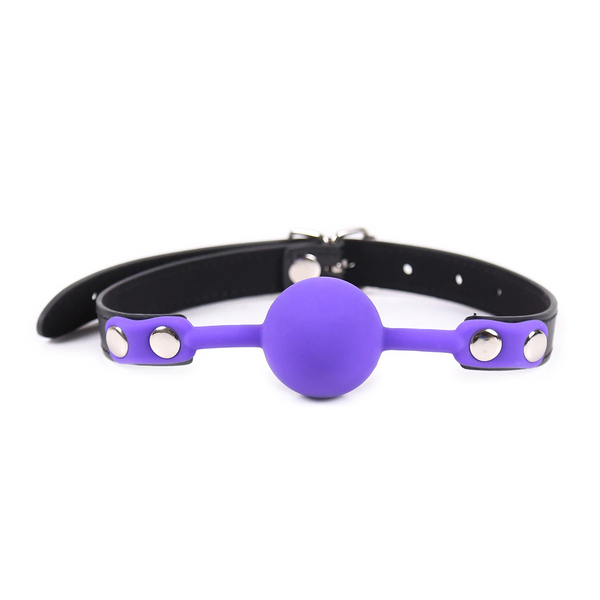 Кляп силиконовый Silicone ball gag metal accesso purple