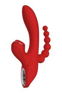 Потрійний вібратор із вакуумною стимуляцією Dream Toys RED REVOLUTION ANNA
