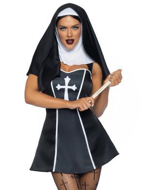 Костюм черниці Leg Avenue, S, Naughty Nun 2 предмети, чорний