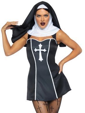 Костюм черниці Leg Avenue, S, Naughty Nun 2 предмети, чорний