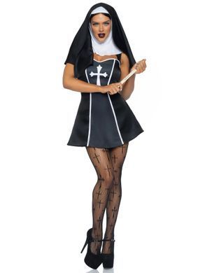 Костюм черниці Leg Avenue, S, Naughty Nun 2 предмети, чорний