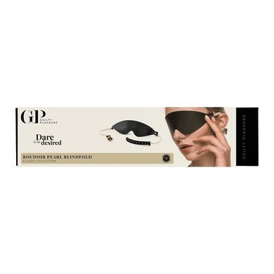 Маска BDSM Boudoir Pearl Blindfold Guilty Pleasure, черно-золотая