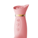 Вібратор з ротацією і вакуумною стимуляцією ZALO ROSE Rabbit PINK, Рожевий