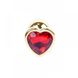 Анальная пробка с камнем Plug-Jewellery Gold Heart PLUG- Red размер S