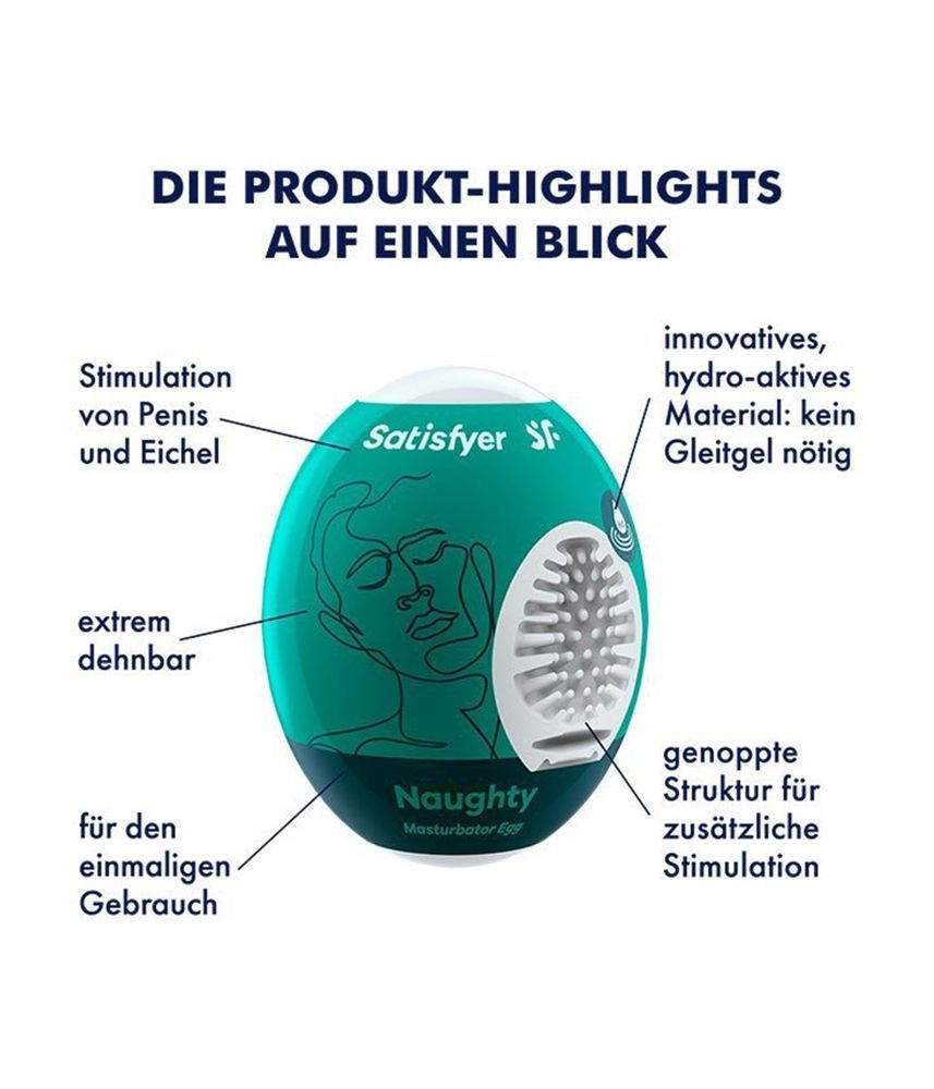 Самозмащувальний мастурбатор у вигляді яйця Satisfyer Noughty Masturbator Egg рельєфний