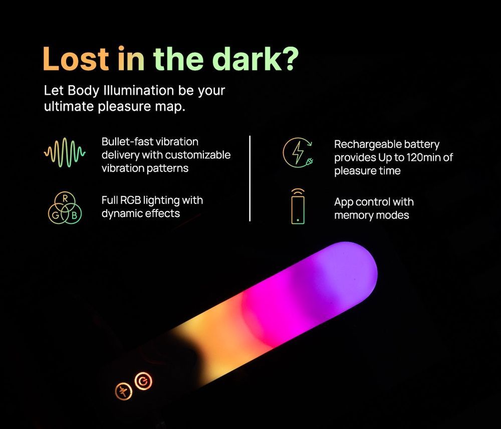Вибропуля с RGB-подсветкой и управлением через приложение Illumination The Bullet, белая, 9,7 &times; 2,8