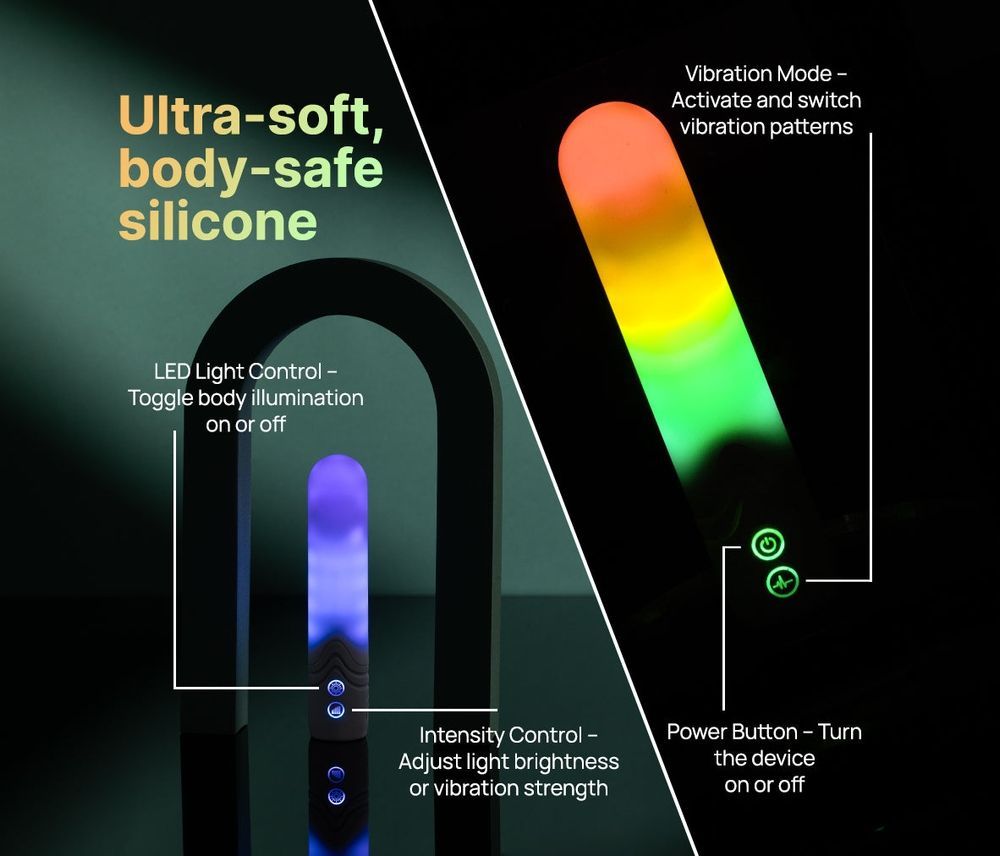 Вибропуля с RGB-подсветкой и управлением через приложение Illumination The Bullet, белая, 9,7 &times; 2,8
