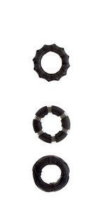 Набір кілець MENZSTUFF STRETCHY cock RINGS, SMOKE