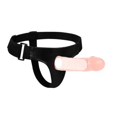 Страпон полый фаллопротез Baile Strap On с креплением на трусиках, беж