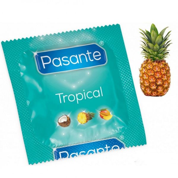 Презервативи со вкусом ананаса ,53мм , Рasante Tropical condoms , за 6 шт